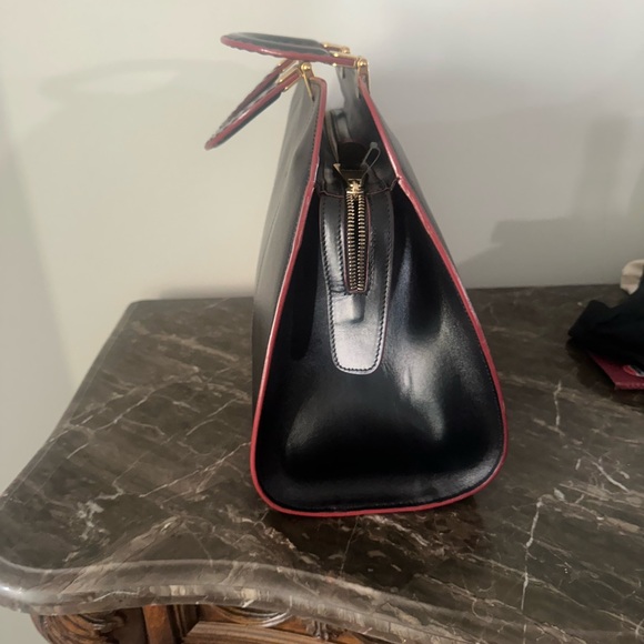 Emporio Armani Black Leather Bag with Gold Accents - Picture 2 of 8